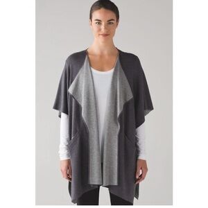 Lululemon After Asana Wrap Gray Reversible
Cardigan Sweater-one size